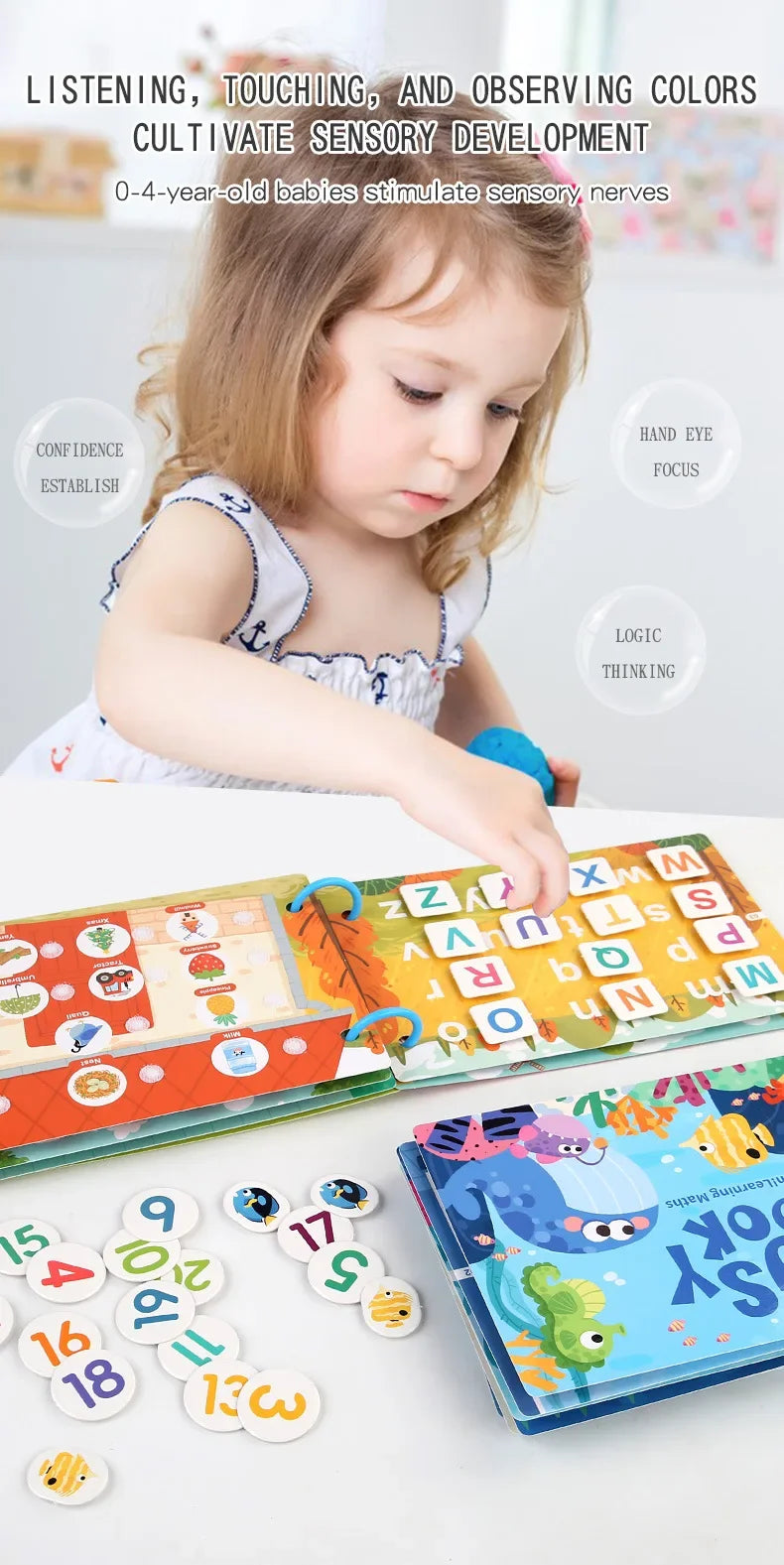 ELMAS Montessori Baby Busy Book for Early Learning Fun - Al Masam Stationery LLC