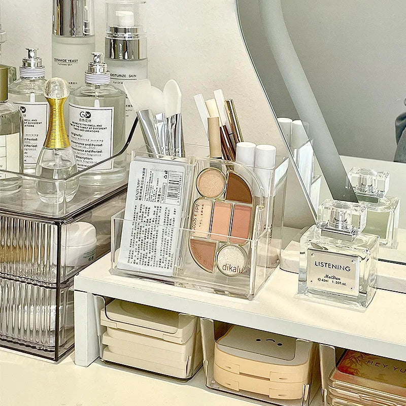 ELMAS Transparent Acrylic 3-5 Grid Makeup Organizer Box - Al Masam Stationery LLC