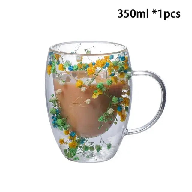 ELMAS Stylish Double Wall Glass Cups - Heat Resistant Set - Al Masam Stationery LLC