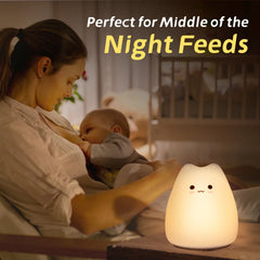 ELMAS Adorable Cat Night Light - 7-Color Touch Lamp