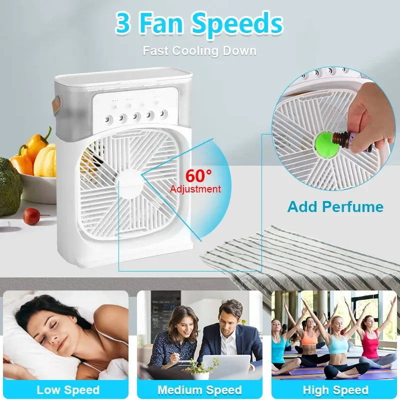 ELMAS New 3 In 1 Portable Humidifier Fan For Home - Al Masam Stationery LLC