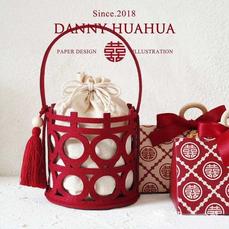 ELMAS Fashionable Hollow Wedding Gift Bag Storage Handbag - Al Masam Stationery LLC