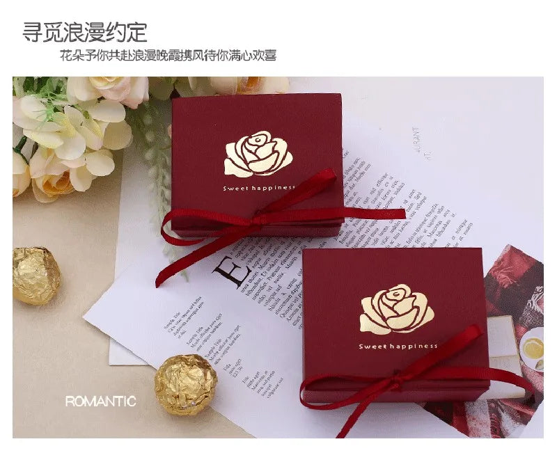 ELMAS Golden Rose Wedding Favors 10-100 Pcs Candy Box - Al Masam Stationery LLC