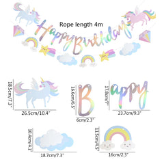 ELMAS Magical Unicorn Birthday Banner Garland Decor