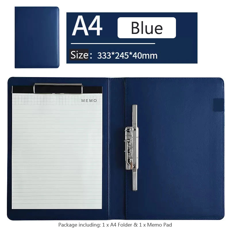 ELMAS Elegant PU Leather A4 Padfolio with Clips - Al Masam Stationery LLC