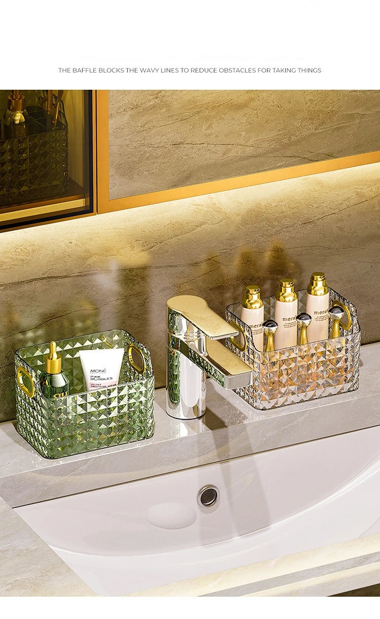 ELMAS Rectangular Desktop Acrylic Makeup Storage Box - Al Masam Stationery LLC