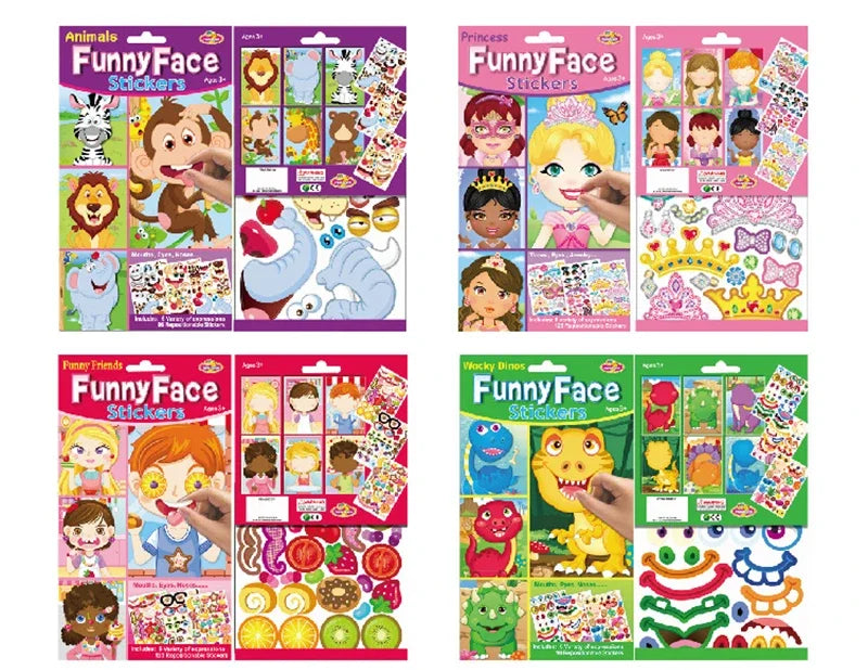 ELMAS Cute Cartoon Face Puzzle DIY Sticker Book Set - Al Masam Stationery LLC