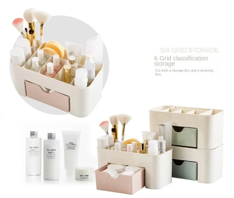 ELMAS Makeup Organizer Storage Box with Drawer Acrylic - Al Masam Stationery LLC