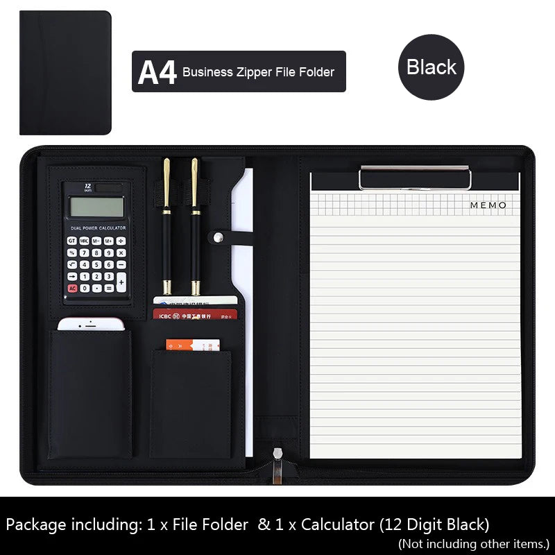 ELMAS Leather A4 Executive Portfolio & Organizer - Al Masam Stationery LLC