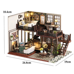 ELMAS Creative Wooden Mini Dollhouse DIY Kit