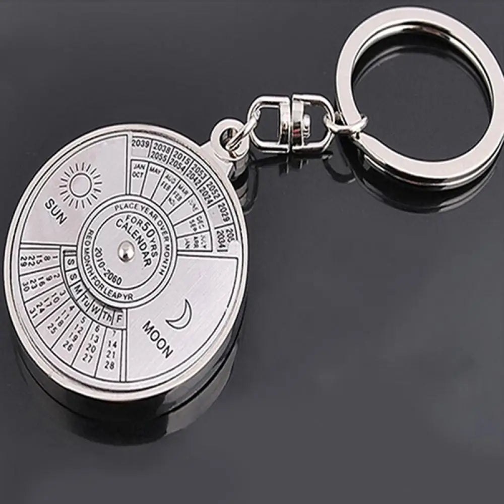 ELMAS Timeless Silver Alloy Perpetual Calendar Keychain - Al Masam Stationery LLC