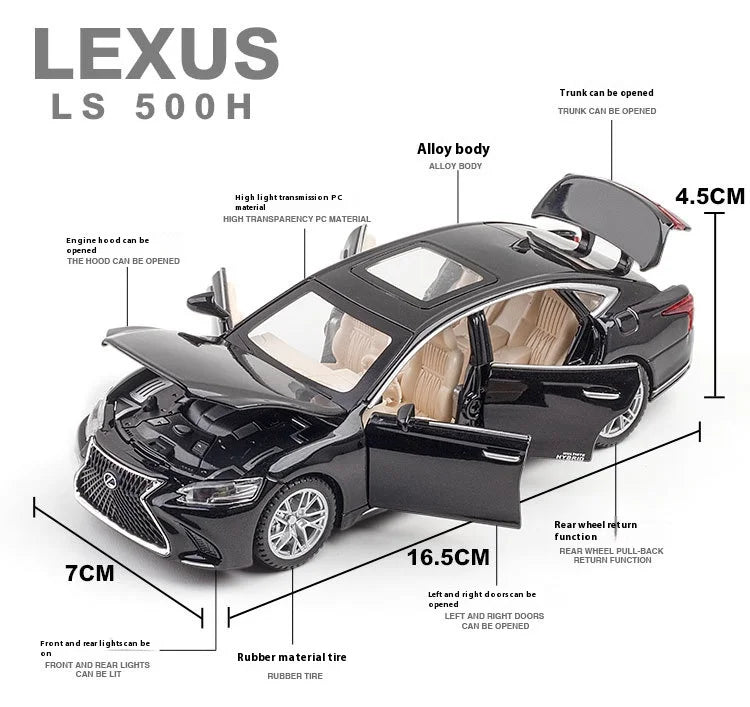 ELMAS 1:32 LEXUS LS500H Diecast Car Model with Sound & Light - Al Masam Stationery LLC