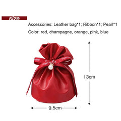 ELMAS Shrinked Leather Candy Bag Wedding Favors Gifts - Al Masam Stationery LLC