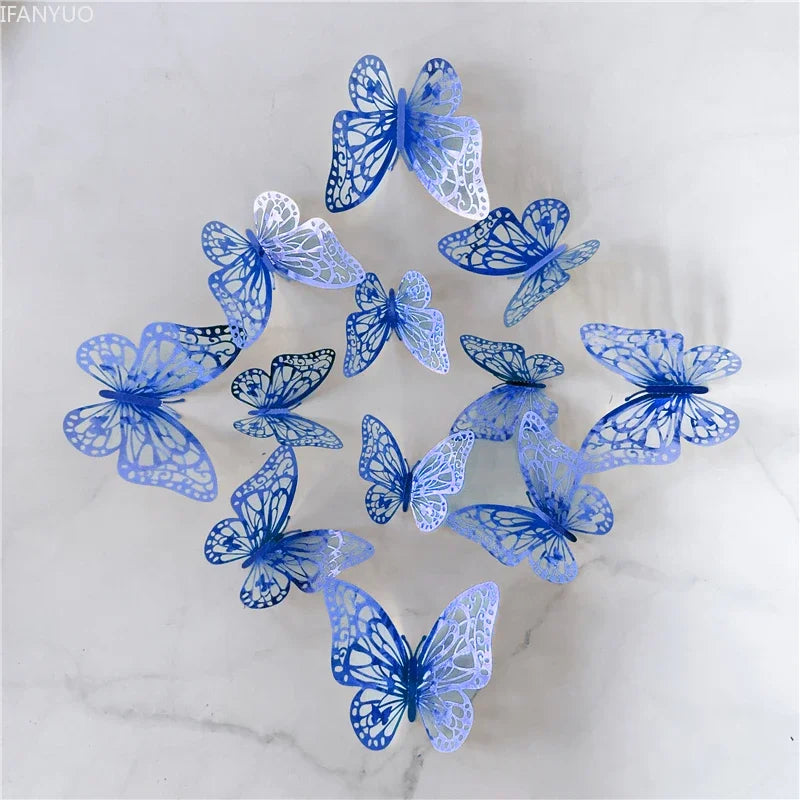 ELMAS 12Pcs 3D Butterfly Wall Stickers Home Decor Set - Al Masam Stationery LLC