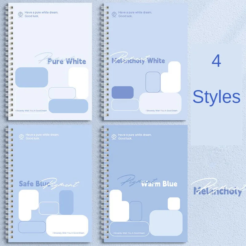 ELMAS A5 Coil Notebook Simple Blue Cute Notebook for Students - Al Masam Stationery LLC