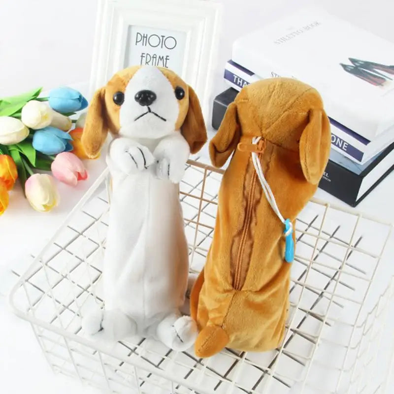 ELMAS Kawaii Plush Dog Pencil Case for School & Office - Al Masam Stationery LLC