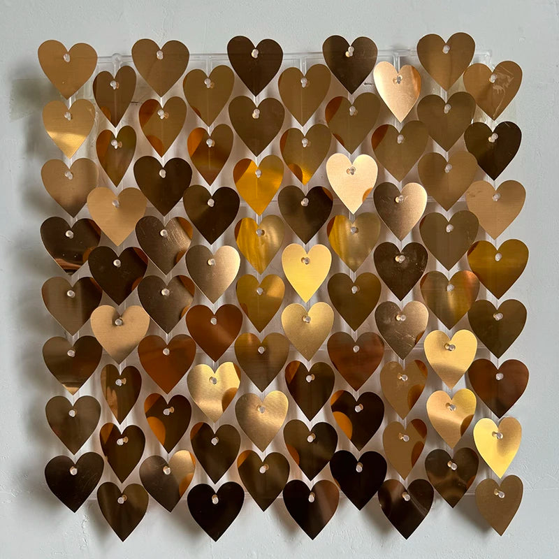 ELMAS Heart-Shaped Glitter Sequins Wall Panels 6/12/24Pc - Al Masam Stationery LLC