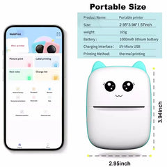 Mini CAT portable thermal printer print photo pocket thermal label printer 58mm printing wireless Bluetooth Android iOS printers - Al Masam Stationery LLC