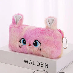 ELMAS Adorable Plush Cat Pencil Case for School Supplies