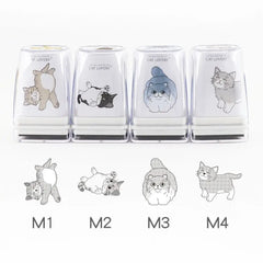 Animal Pattern Cat Decoration Stamp DIY Craft Junk Journal Pet Cat Stamp Kawaii Stationery Cat Figure Seal