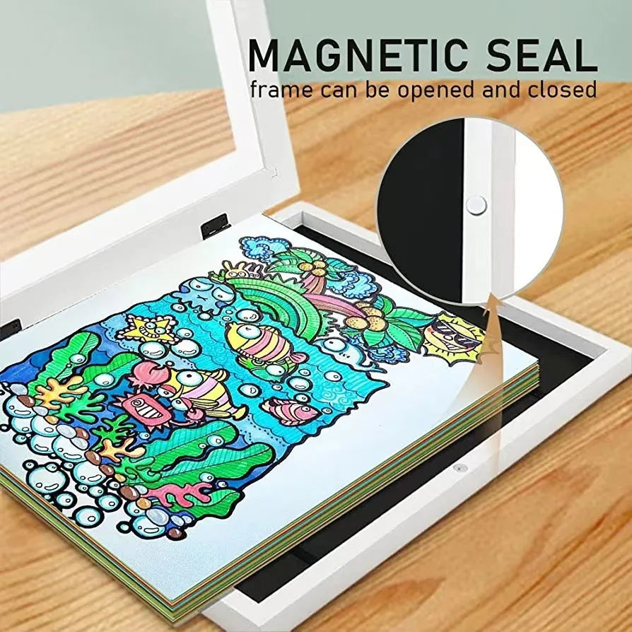 ELMAS Kids Art Frames Magnetic Front Open Changeable Display - Al Masam Stationery LLC