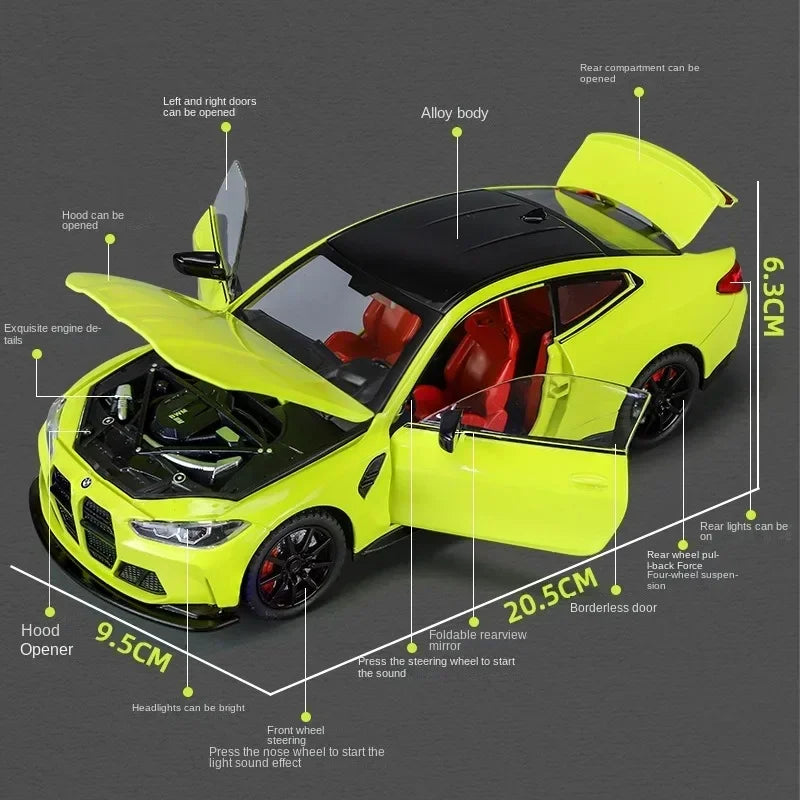ELMAS BMW M4 Alloy 1:24 Scale Diecast Toy Car Gift - Al Masam Stationery LLC