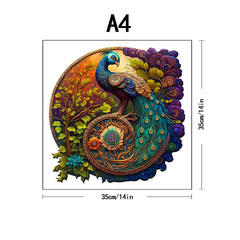ELMAS Wooden Puzzle Gifts - Cat & Peacock Intelligence Game - Al Masam Stationery LLC