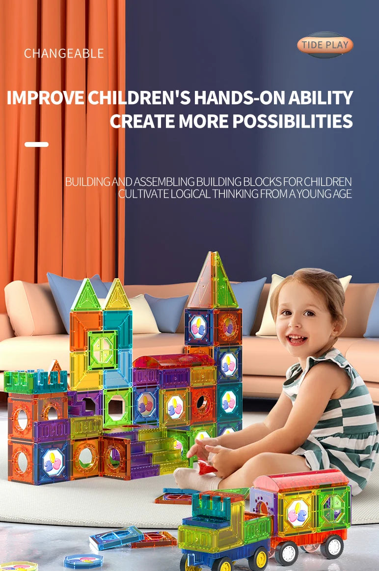 ELMAS Creative Magnetic Building Tiles for Kids - Al Masam Stationery LLC