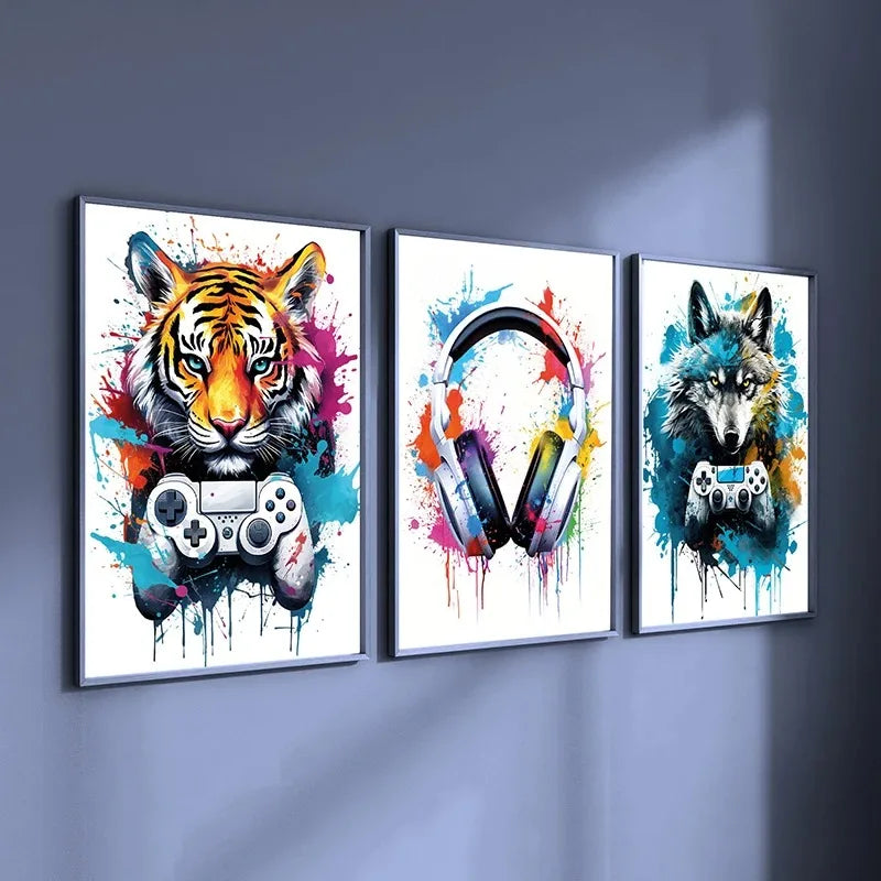 ELMAS Gaming Room Abstract Canvas Art for Kids - Al Masam Stationery LLC