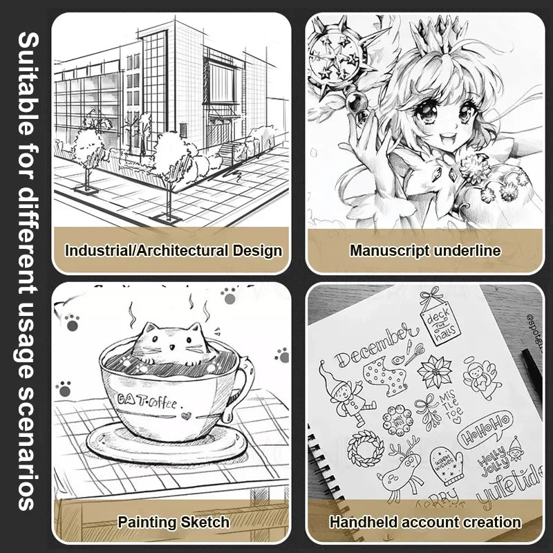 ELMAS 12 Nib Micron Ink Markers for Precision Art - Al Masam Stationery LLC