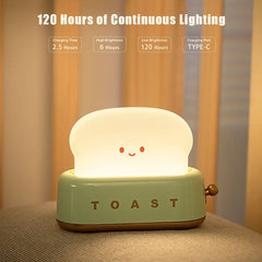 ELMAS Kawaii Bread Toast LED Night Light for Home Decor