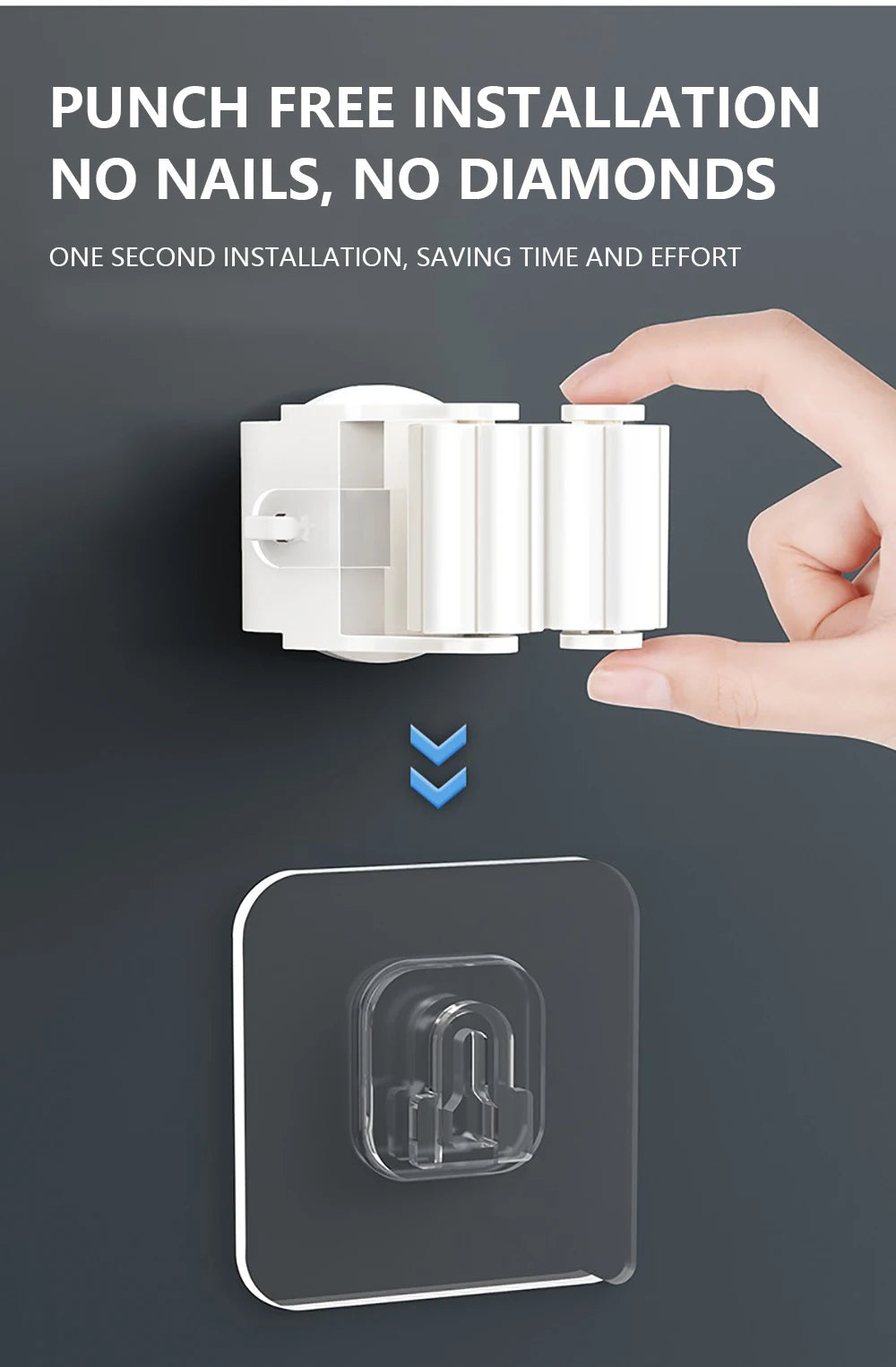 ELMAS Mop Hanger 4 Pack Broom Holder Wall Mount Storage - Al Masam Stationery LLC