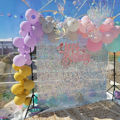 ELMAS Iridescent Silver Sequin Shimmer Wall Backdrop - Al Masam Stationery LLC