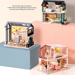 ELMAS Creative Wooden Dollhouse Kit for Kids' Fun