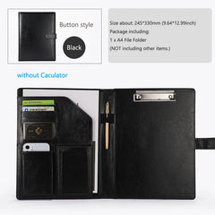 ELMAS Premium A4 Leather Padfolio & Clipboard Organizer