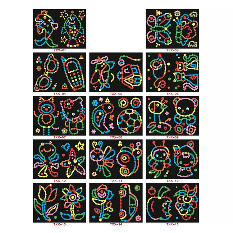 ELMAS 4 Sets Child Sticker Dot Mosaic Puzzle Games - Al Masam Stationery LLC