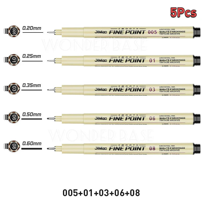 ELMAS 12 Nib Micron Ink Markers for Precision Art - Al Masam Stationery LLC