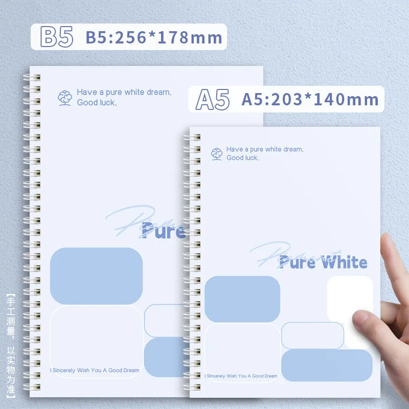 ELMAS A5 Coil Notebook Simple Blue Cute Notebook for Students - Al Masam Stationery LLC