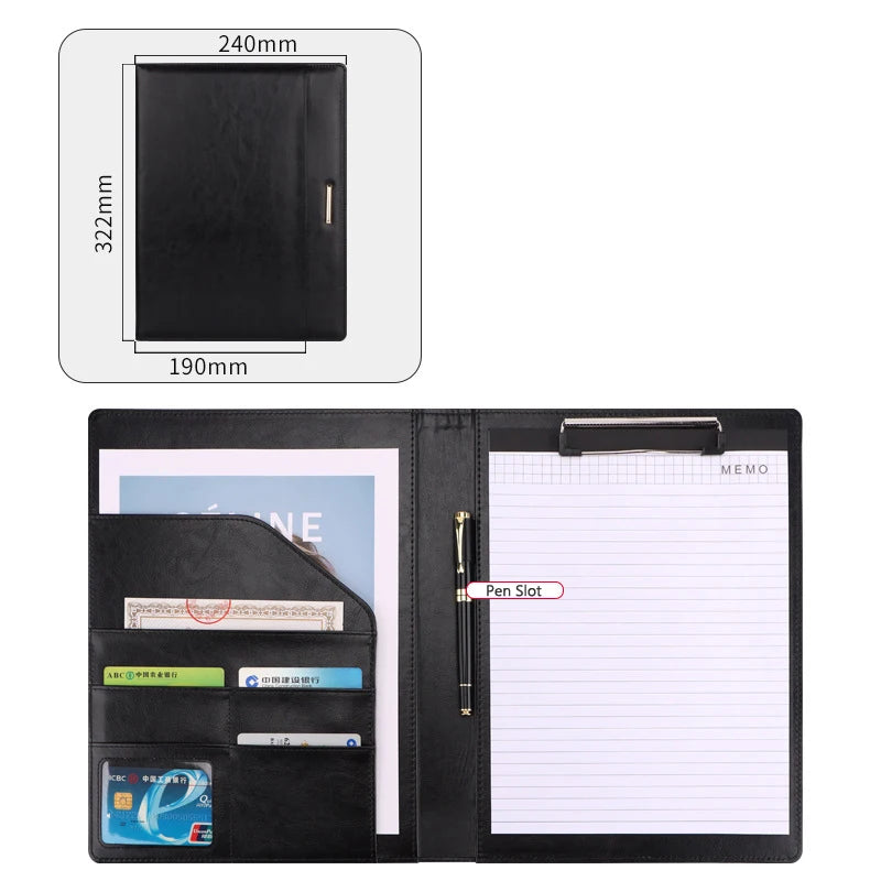 ELMAS Premium Leather A4 Portfolio Organizer Folder - Al Masam Stationery LLC