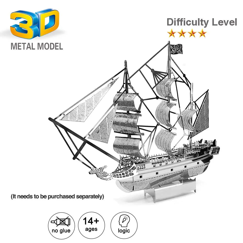 ELMAS Black Pearl Pirate Ship 3D Metal Puzzle Kits - Al Masam Stationery LLC