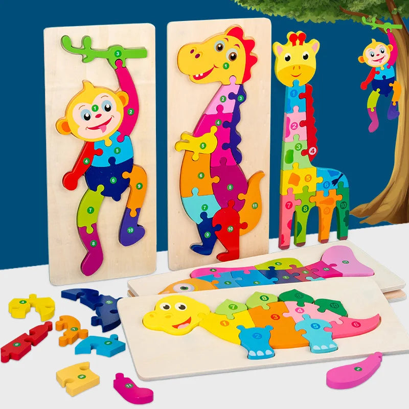 ELMAS Colorful Rectangle Wooden Puzzle for Kids - Al Masam Stationery LLC