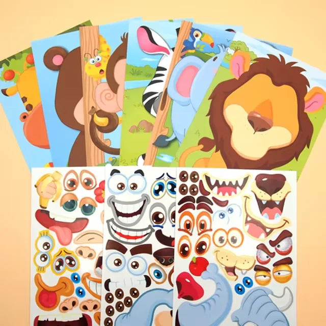ELMAS Cute Cartoon Face Puzzle DIY Sticker Book Set - Al Masam Stationery LLC