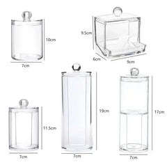 ELMAS Acrylic Storage Box Round Jar Organizer for Makeup - Al Masam Stationery LLC