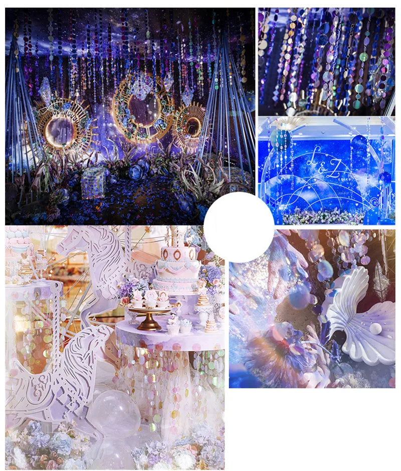 ELMAS Gold Sequins Party Glitter Curtain Backdrop 50/100 Pcs - Al Masam Stationery LLC