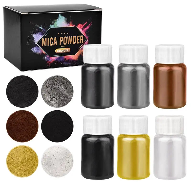 ELMAS 6 Color Pearl Powder Pigment Set for DIY Crafts - Al Masam Stationery LLC