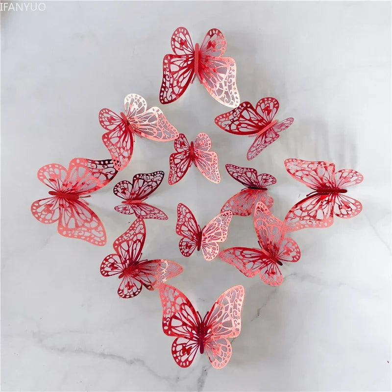 ELMAS 12Pcs 3D Butterfly Wall Stickers Home Decor Set - Al Masam Stationery LLC