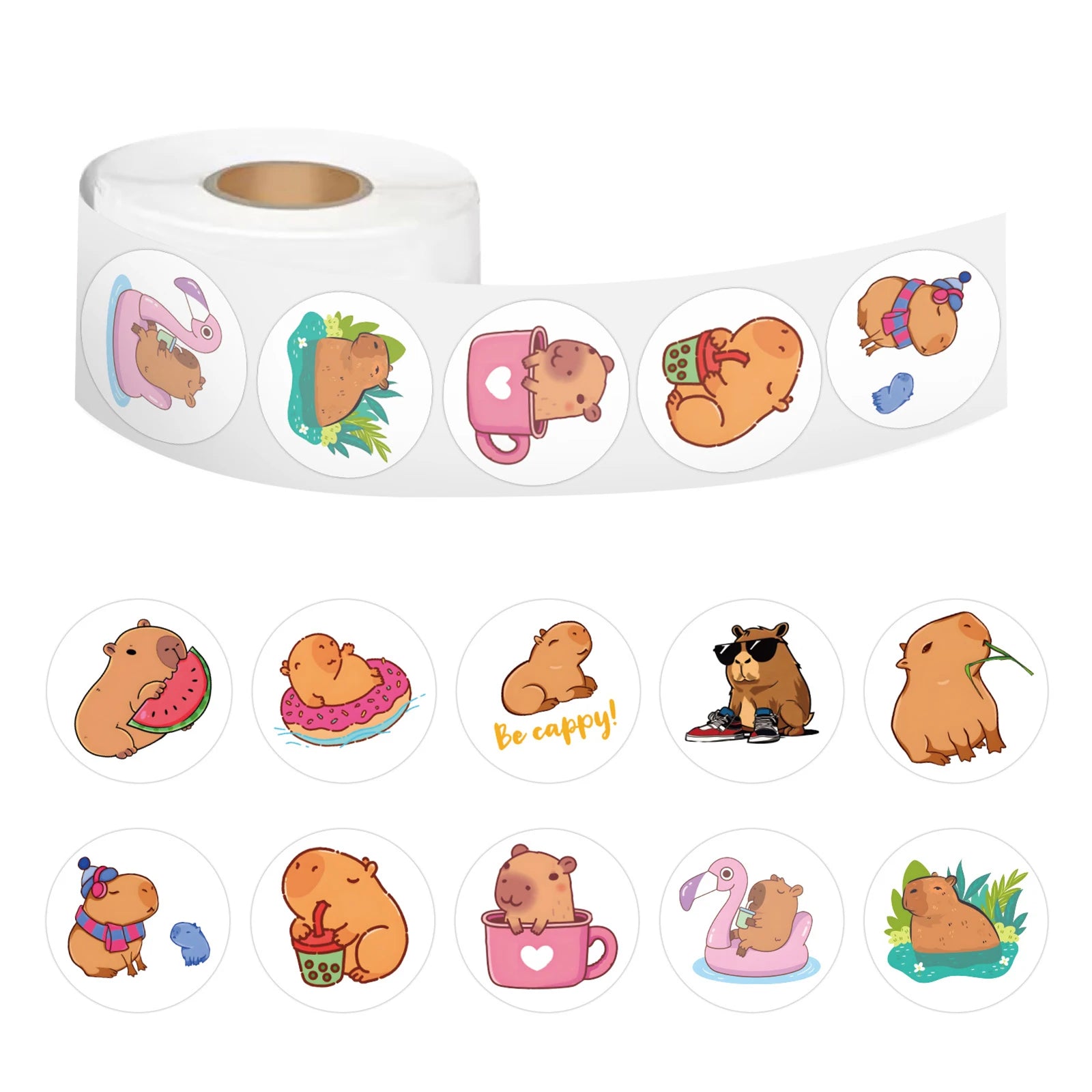 ELMAS Adorable Capybara Cartoon Stickers for Crafts - Al Masam Stationery LLC