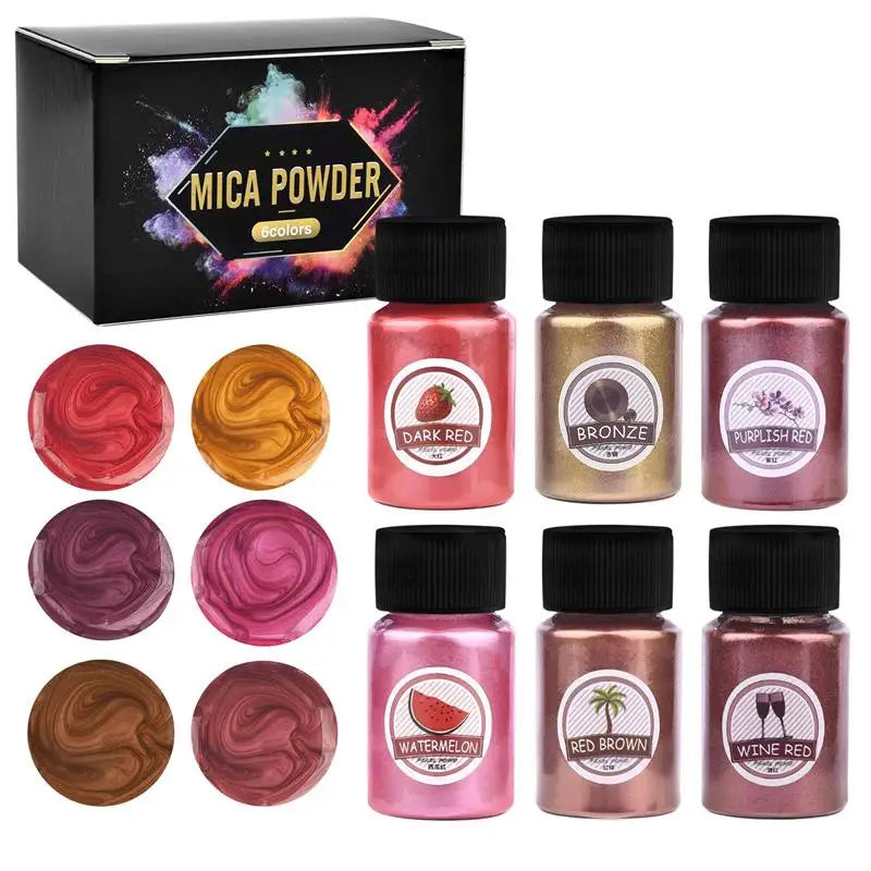 ELMAS 6 Color Pearl Powder Pigment Set for DIY Crafts - Al Masam Stationery LLC