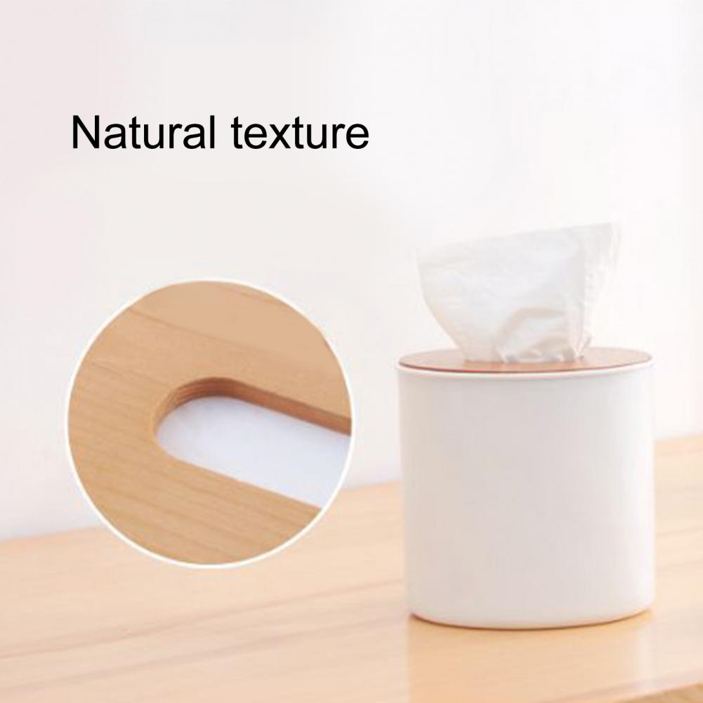 ELMAS Modern Tissue Box with Wooden Lid for Home & Car - Al Masam Stationery LLC