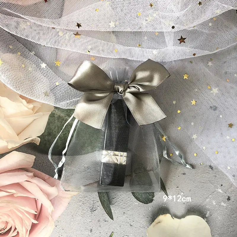 ELMAS 50/100Pcs Multicolor Organza Bags With Bow - Al Masam Stationery LLC